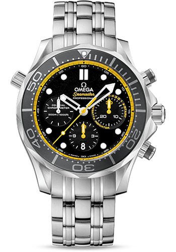 Omega Seamaster Diver 300 M Co-Axial Chronograph Watch – 44 mm Steel Case – Unidirectional Bezel – Black Dial – 212.30.44.50.01.002