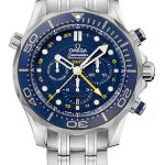 Omega Seamaster Diver 300 M Co-Axial GMT Chronograph Watch – 44 mm Steel Case – Matt Blue Ceramic Bezel – Matt Blue Dial – 212.30.44.52.03.001