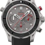 Omega Seamaster Diver 300 M Co-Axial GMT Chronograph ETNZ (Emirates Team New Zealand) Watch – 44 mm Titanium Case – Matt Black Ceramic Unidirectional Bezel – Grade 5 Titanium Grey Dial – Black Rubber Strap – 212.92.44.50.99.001