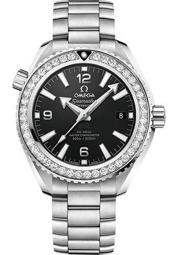 Omega Planet Ocean 600M Co-Axial Master Chronometer Watch – 39.5 mm Steel Case – Unidirectional Diamond Bezel – Black Dial – 215.15.40.20.01.001
