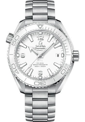 Omega Planet Ocean 600M Co-Axial Master Chronometer Watch – 39.5 mm Steel Case – Unidirectional White Cermaic Bezel – White Dial – 215.30.40.20.04.001