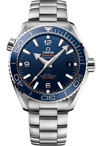 Omega Planet Ocean 600 M Omega Co-axial Master Chronometer Watch – 43.5 mm Steel Case – Unidirectional Blue Ceramic Bezel – Blue Ceramic Dial – 215.30.44.21.03.001