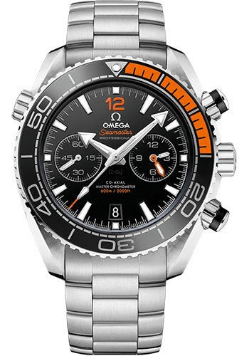 Omega Planet Ocean 600 M Omega Co-axial Master Chronometer Chronograph Watch – 45.5 mm Steel Case – Unidirectional Black Ceramic Bezel – Black Ceramic Dial – 215.30.46.51.01.002