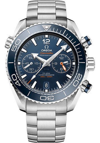 Omega Planet Ocean 600 M Omega Co-axial Master Chronometer Chronograph Watch – 45.5 mm Steel Case – Unidirectional Blue Ceramic Bezel – Blue Ceramic Dial – 215.30.46.51.03.001