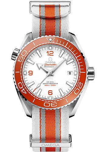Omega Seamaster Planet Ocean 600M Omega Co-Axial Master Chronometer – 43.5 mm Steel Case – White Dial – Grey And White Polyamide Nato Strap – 215.32.44.21.04.001