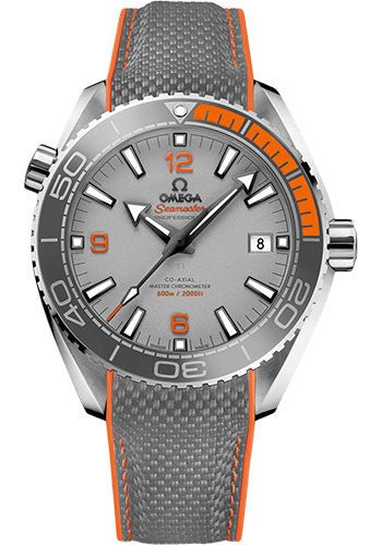 Omega Seamaster Planet Ocean 600 M Co-Axial Master Chronometer Watch – 43.5 mm Titanium Case – Unidirectional Grey Ceramic Bezel – Grade 5 Titanium Dial – Grey Structured Rubber Strap – 215.92.44.21.99.001