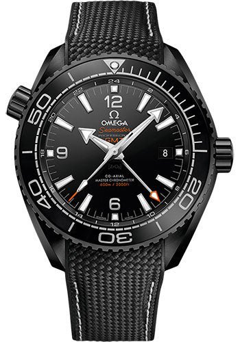 Omega Planet Ocean 600 M Omega Co-axial Master Chronometer GMT Deep Black Watch – 45.5 mm Black Ceramic Case – Unidirectional Bezel – Black Dial – Black Rubber Strap – 215.92.46.22.01.001