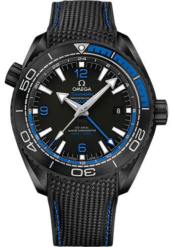 Omega Planet Ocean 600 M Omega Co-axial Master Chronometer GMT Deep Black Watch – 45.5 mm Black Ceramic Case – Unidirectional Bezel – Black Dial – Black Rubber Strap – 215.92.46.22.01.002