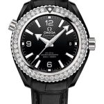 Omega Seamaster Planet Ocean 600M Co-Axial Master Chronometer Watch – 39.5 mm Black Ceramic Case – Unidirectional Bezel – Black Ceramic Dial – Black Leather Strap – 215.98.40.20.01.001
