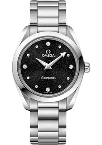 Omega Seamaster Aqua Terra 150M Quartz Watch – 28 mm Steel Case – Shimmer Black Diamond Dial – 220.10.28.60.51.001
