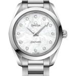 Omega Seamaster Aqua Terra 150M Quartz Watch – 28 mm Steel Case – White Mother-Of-Pearl Diamond Dial – 220.10.28.60.55.001