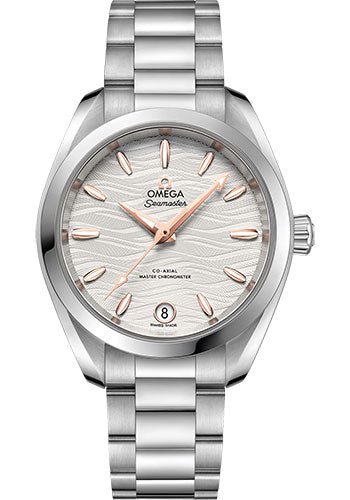 Omega Seamaster Aqua Terra 150M Co-Axial Master Chronometer Watch – 34 mm Steel Case – Waved Silvery Dial – 220.10.34.20.02.001