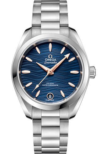 Omega Seamaster Aqua Terra 150M Co-Axial Master Chronometer Watch – 34 mm Steel Case – Waved Blue Dial – 220.10.34.20.03.001