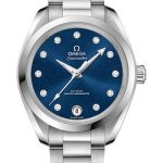 Omega Seamaster Aqua Terra 150M Co-Axial Master Chronometer Watch – 34 mm Steel Case – Glossy Midnight-Blue Diamond Dial – 220.10.34.20.53.001
