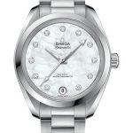 Omega Seamaster Aqua Terra 150M Co-Axial Master Chronometer Watch – 34 mm Steel Case – White Mother-Of-Pearl Diamond Dial – 220.10.34.20.55.001