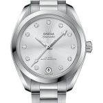 Omega Seamaster Aqua Terra 150M Co-Axial Master Chronometer Watch – 34 mm Steel Case – Glossy Skin-Tone Diamond Dial – 220.10.34.20.60.001