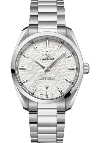 Omega Seamaster Aqua Terra 150M Co-Axial Master Chronometer Ladies Watch – 38 mm Steel Case – Waved Silvery Dial – 220.10.38.20.02.003
