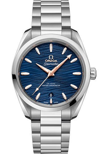 Omega Seamaster Aqua Terra 150M Co-Axial Master Chronometer Ladies Watch – 38 mm Steel Case – Waved Blue Dial – 220.10.38.20.03.002