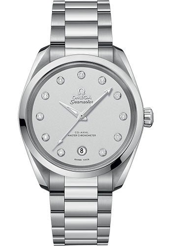 Omega Seamaster Aqua Terra 150M Co-Axial Master Chronometer Ladies Watch – 38 mm Steel Case – Silvery Diamond Dial – 220.10.38.20.52.001