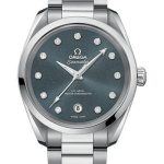 Omega Seamaster Aqua Terra 150M Co-Axial Master Chronometer Ladies Watch – 38 mm Steel Case – Shimmer Blue-Grey Diamond Dial – 220.10.38.20.53.001