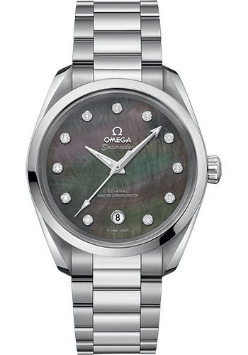 Omega Seamaster Aqua Terra 150M Co-Axial Master Chronometer Ladies Watch – 38 mm Steel Case – Tahiti Mother-Of-Pearl Diamond Dial – 220.10.38.20.57.001