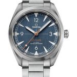 Omega Seamaster Railmaster Omega Co-Axial Master Chronometer Watch – 40 mm Steel Case – Vertically Brushed Blue Jeans Dial – 220.10.40.20.03.001