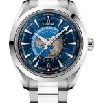 Omega Seamaster Aqua Terra 150M Omega Co-Axial Master Chronometer GMT Worldtimer – 43 mm Steel Case – Blue Dial – 220.10.43.22.03.001