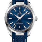Omega Aqua Terra 150M Co-Axial Master Chronometer Watch – 38 mm Steel Case – Blue Dial – Blue Structured Rubber Strap – 220.12.38.20.03.001