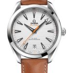 Omega Aqua Terra 150M Co-Axial Master Chronometer Watch – 41 mm Steel Case – Silvery Dial – Brown Leather Strap – 220.12.41.21.02.001