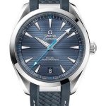 Omega Aqua Terra 150M Co-Axial Master Chronometer Watch – 41 mm Steel Case – Blue Dial – Grey Structured Rubber Strap – 220.12.41.21.03.002