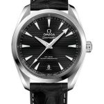 Omega Aqua Terra 150M Co-Axial Master Chronometer Watch – 38 mm Steel Case – Black Dial – Black Leather Strap – 220.13.38.20.01.001