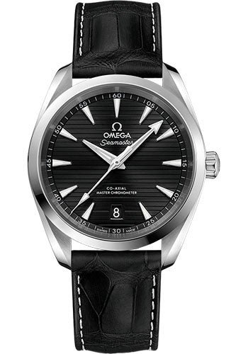 Omega Aqua Terra 150M Co-Axial Master Chronometer Watch – 38 mm Steel Case – Black Dial – Black Leather Strap – 220.13.38.20.01.001