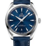 Omega Aqua Terra 150M Co-Axial Master Chronometer Watch – 38 mm Steel Case – Blue Dial – Blue Leather Strap – 220.13.38.20.03.001