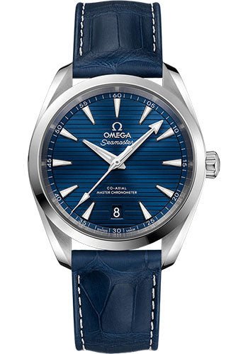 Omega Aqua Terra 150M Co-Axial Master Chronometer Watch – 38 mm Steel Case – Blue Dial – Blue Leather Strap – 220.13.38.20.03.001