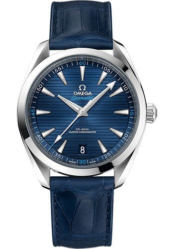 Omega Aqua Terra 150M Co-Axial Master Chronometer Watch – 41 mm Steel Case – Blue Dial – Blue Leather Strap – 220.13.41.21.03.001