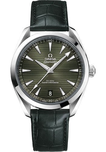 Omega Seamaster Aqua Terra 150M OMEGA Co-Axial Master Chronometer – 41 mm Steel Case – Green Dial – Green Leather Strap – 220.13.41.21.10.001