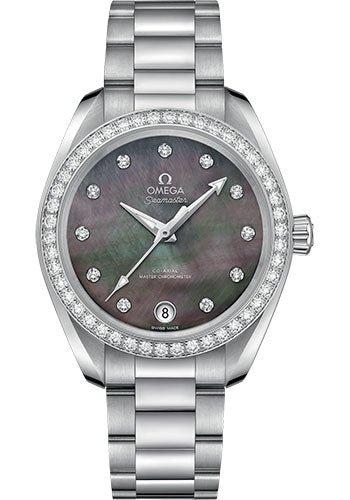 Omega Seamaster Aqua Terra 150M Co-Axial Master Chronometer Watch – 34 mm Steel Case – Tahiti Mother-Of-Pearl Diamond Dial – 220.15.34.20.57.001