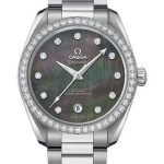 Omega Seamaster Aqua Terra 150M Co-Axial Master Chronometer Ladies Watch – 38 mm Steel Case – Diamond-Set Bezel – Tahiti Mother-Of-Pearl Diamond Dial – 220.15.38.20.57.001