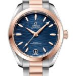 Omega Seamaster Aqua Terra 150M Co-Axial Master Chronometer Watch – 34 mm Steel And Sedna Gold Case – Waved Blue Dial – 220.20.34.20.03.001