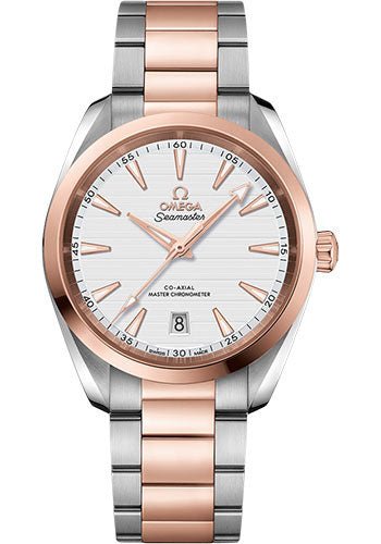 Omega Aqua Terra 150M Co-Axial Master Chronometer Watch – 38 mm Steel And Sedna Gold Case – Silvery Dial – Brushed And Polished Steel And Sedna Gold Bracelet – 220.20.38.20.02.001