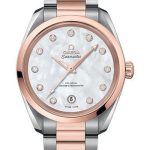 Omega Seamaster Aqua Terra 150M Co-Axial Master Chronometer Ladies Watch – 38 mm Steel And Sedna Gold Case – White Mother-Of-Pearl Diamond Dial – 220.20.38.20.55.001
