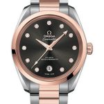 Omega Seamaster Aqua Terra 150M Co-Axial Master Chronometer Ladies Watch – 38 mm Steel And Sedna Gold Case – Glossy Grey Diamond Dial – 220.20.38.20.56.001