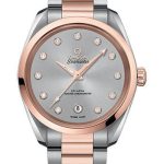Omega Seamaster Aqua Terra 150M Co-Axial Master Chronometer Ladies Watch – 38 mm Steel And Sedna Gold Case – Glossy Rhodium-Grey Diamond Dial – 220.20.38.20.56.002