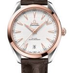 Omega Aqua Terra 150M Co-Axial Master Chronometer Watch – 41 mm Steel And Sedna Gold Case – Silvery Dial – Brown Leather Strap – 220.23.41.21.02.001