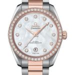 Omega Seamaster Aqua Terra 150M Co-Axial Master Chronometer Ladies Watch – 38 mm Steel And Sedna Gold Case – White Mother-Of-Pearl Diamond Dial – 220.25.38.20.55.001