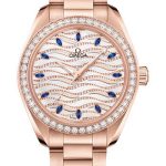 Omega Seamaster Aqua Terra 150M Co-Axial Master Chronometer Watch – 34 mm Sedna Gold Case – Diamond-Set Bezel – Radiant Diamond Dial – 220.55.34.20.99.005