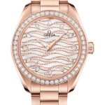 Omega Seamaster Aqua Terra 150M Co-Axial Master Chronometer Watch – 34 mm Sedna Gold Case – Diamond-Set Bezel – Radiant Diamond Dial – 220.55.34.20.99.006