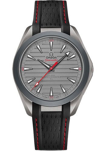 Omega Seamaster Aqua Terra 150M Omega Co-Axial Master Chronometer “Ultra Light” – 41 mm Titanium Case – Titanium Dial – Black And Red Rubber Strap – 220.92.41.21.06.001