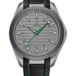 Omega Seamaster Aqua Terra 150M Omega Co-Axial Master Chronometer “Ultra Light” – 41 mm Titanium Case – Titanium Dial – Black And Green Rubber Strap – 220.92.41.21.06.003