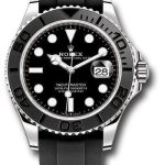 Rolex White Gold Yacht-Master 42 Watch – Black Dial – Oysterflex Strap – 226659